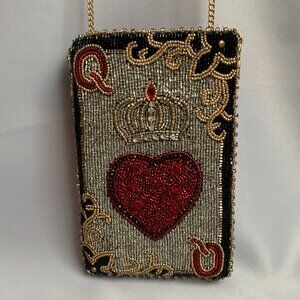 Mary Frances Queen of Hearts Crossbody Evening Bag/Phone Pouch - NWT